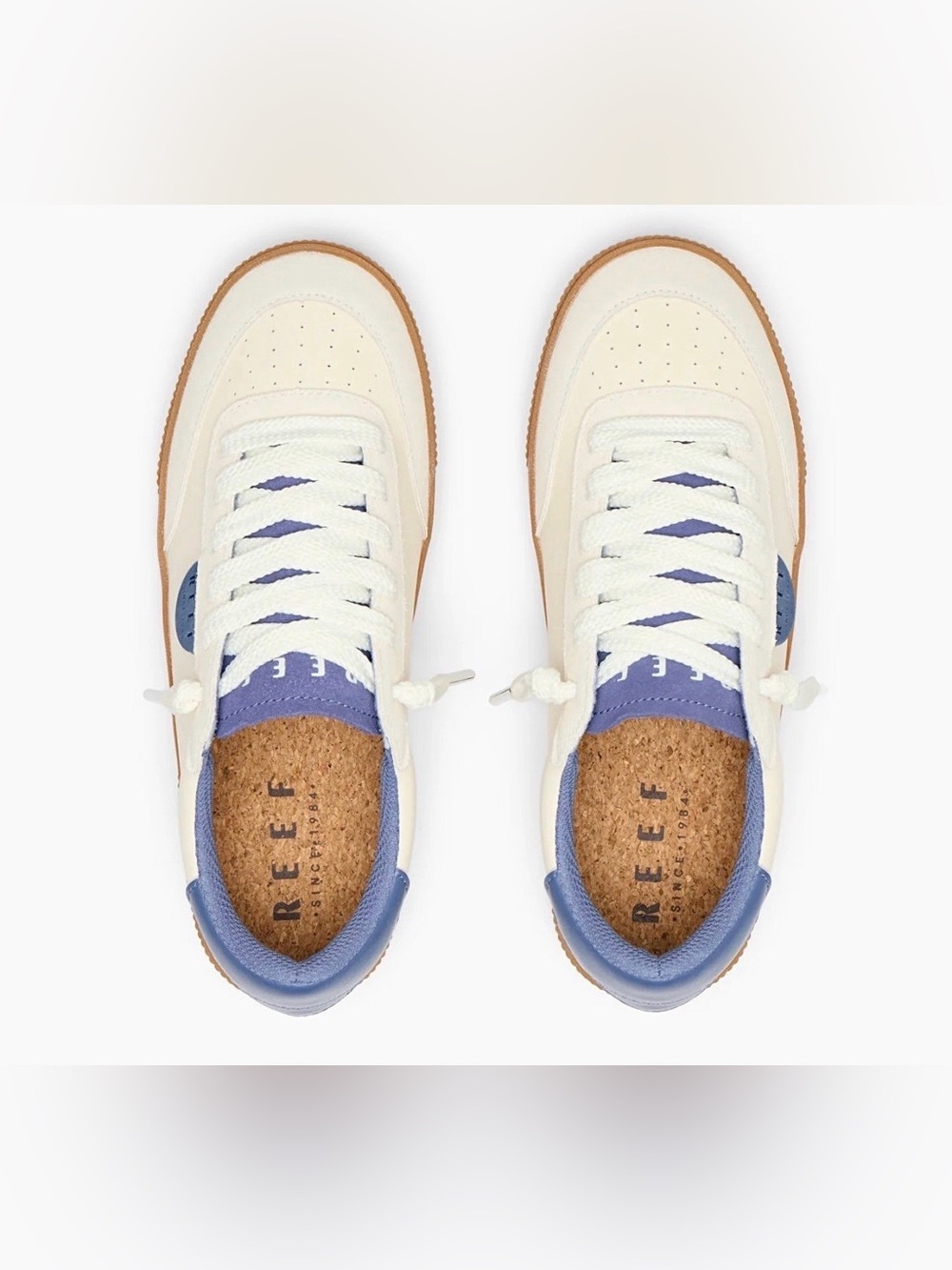 Reef Lay Day Seas Lace-Up Sneakers, Ivory/Navy, NWT, Women’s Multiple Sizes - Picture 2 of 16